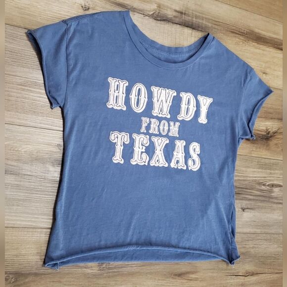 Midnight Rider Howdy From Texas SAMPLE Cut-Off Tee Size Extra Small NWOT - Picture 3 of 5